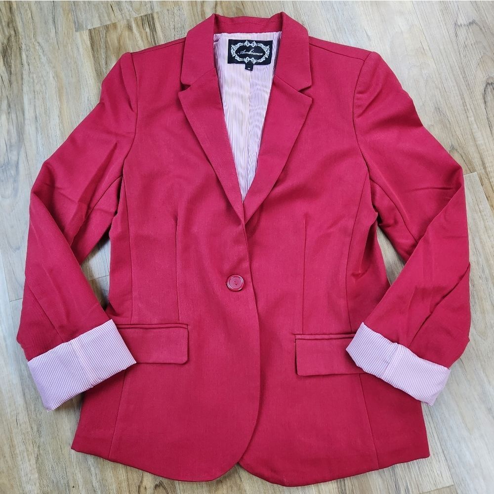 ☔️🩵Ambiance Red Lightweight Boyfriend Blazer Medium
